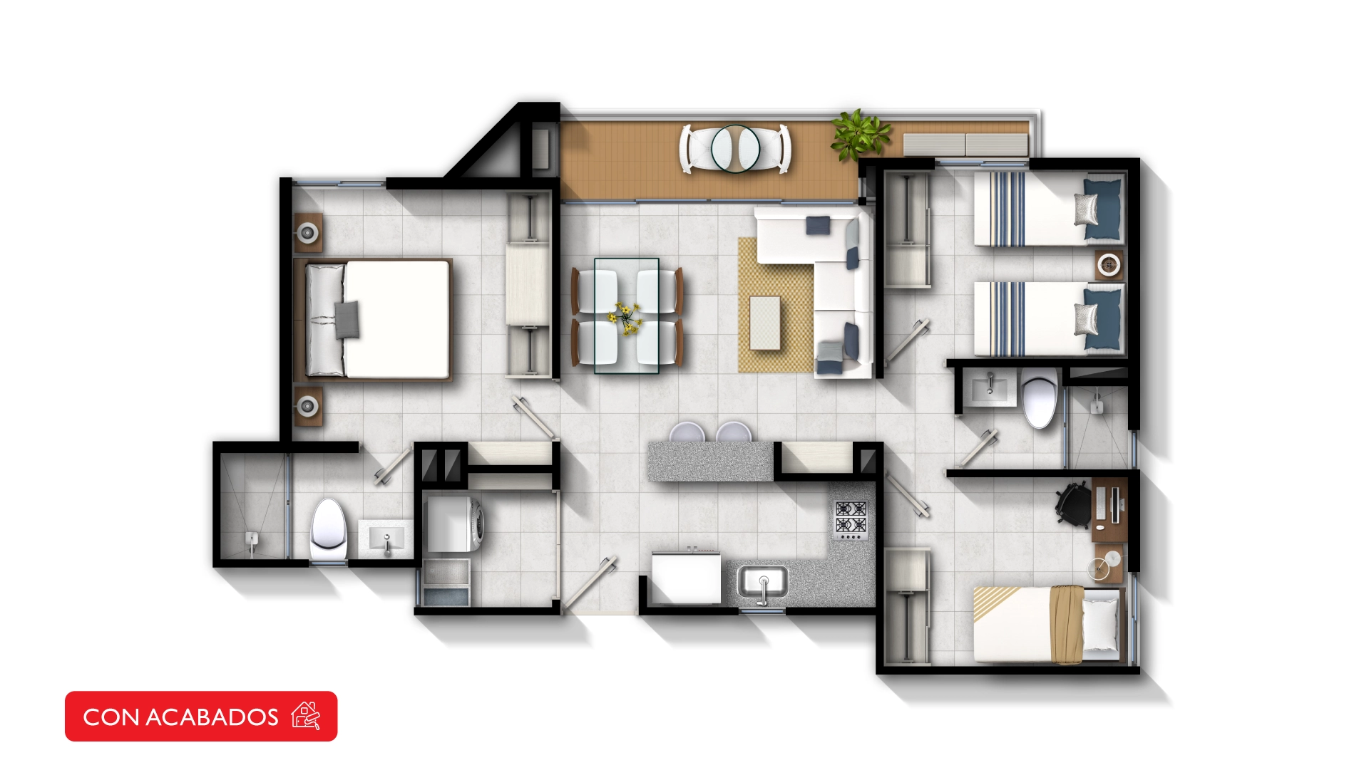 planos apartamento 63 m2 puerto tranquilo