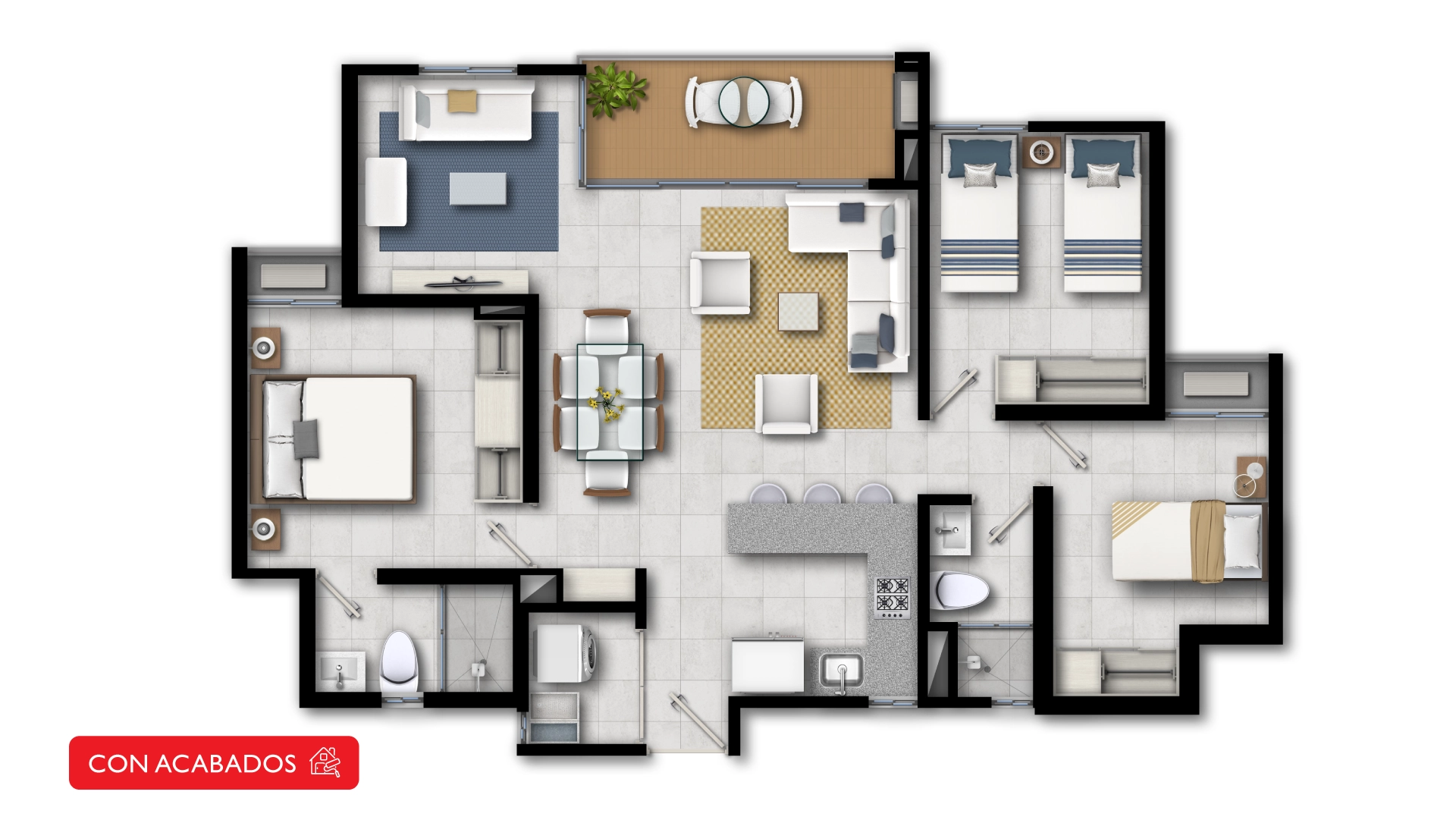 planos apartamento 80 m2 puerto tranquilo